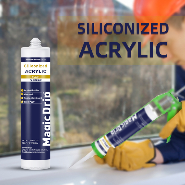300ml Clear Color Silicone Sealant Mold Resistant Mildew Acrylic Sealant for Indoors Outdoors