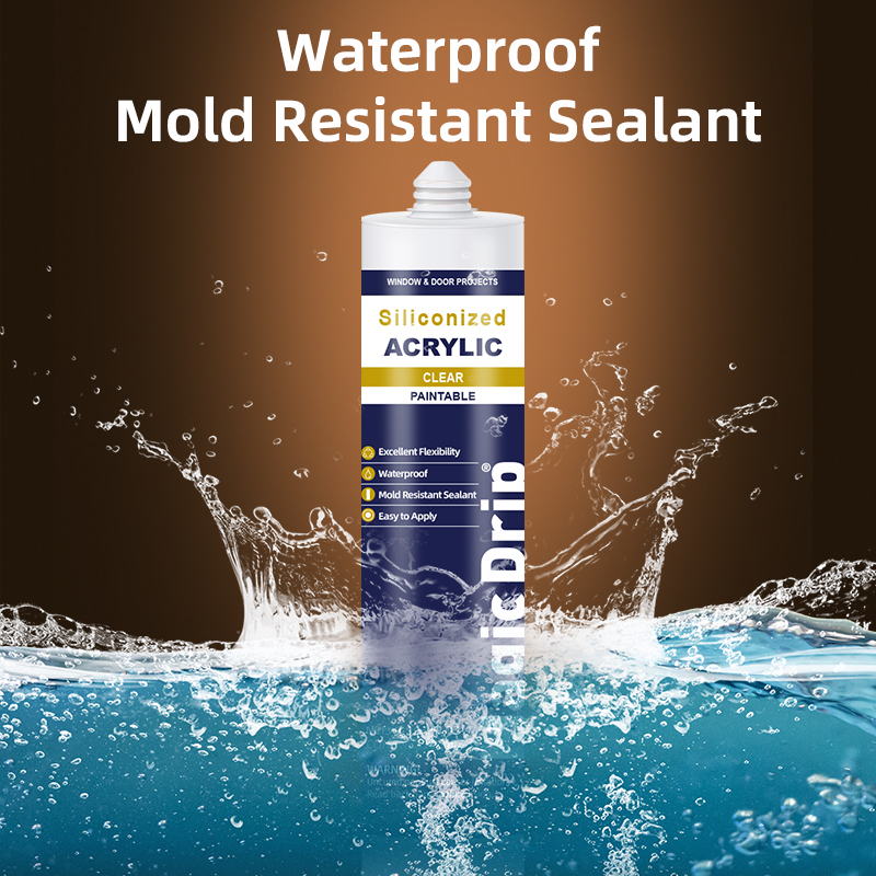 300ml Clear Color Silicone Sealant Mold Resistant Mildew Acrylic Sealant for Indoors Outdoors