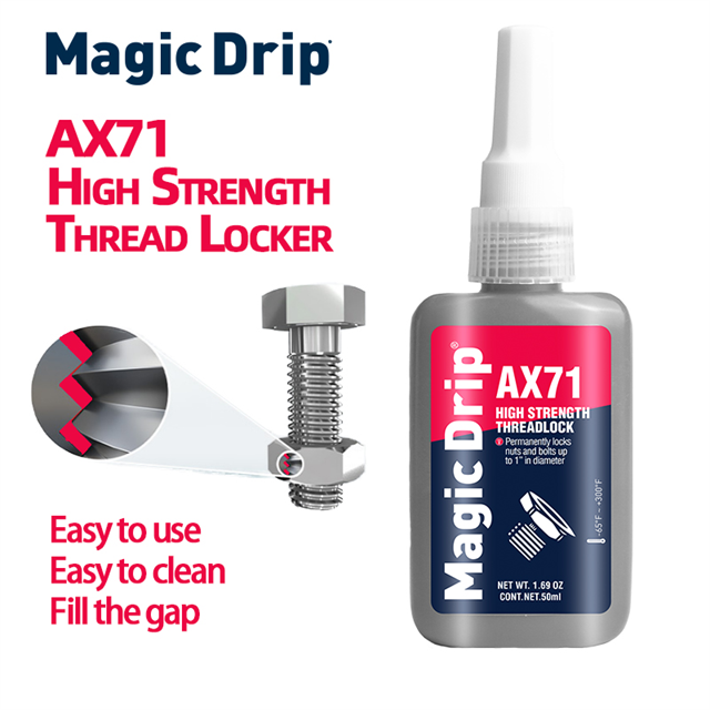 10ml 50ml Oil Resistant 271 Glue for Thread High Strength Acrylic Red Liquid Threadlocker Anaerobic Adhesive
