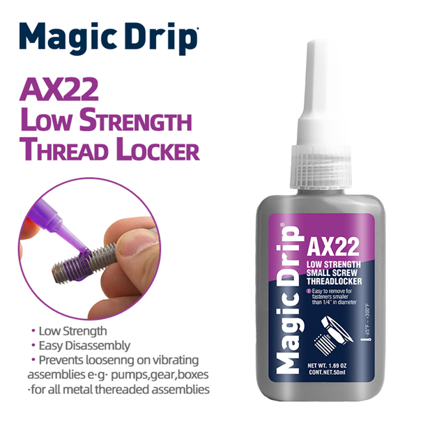 50ml Low Strength Oil Tolerant anaerobic adhesive Threadlocker Purple Thread Sealant Glue 